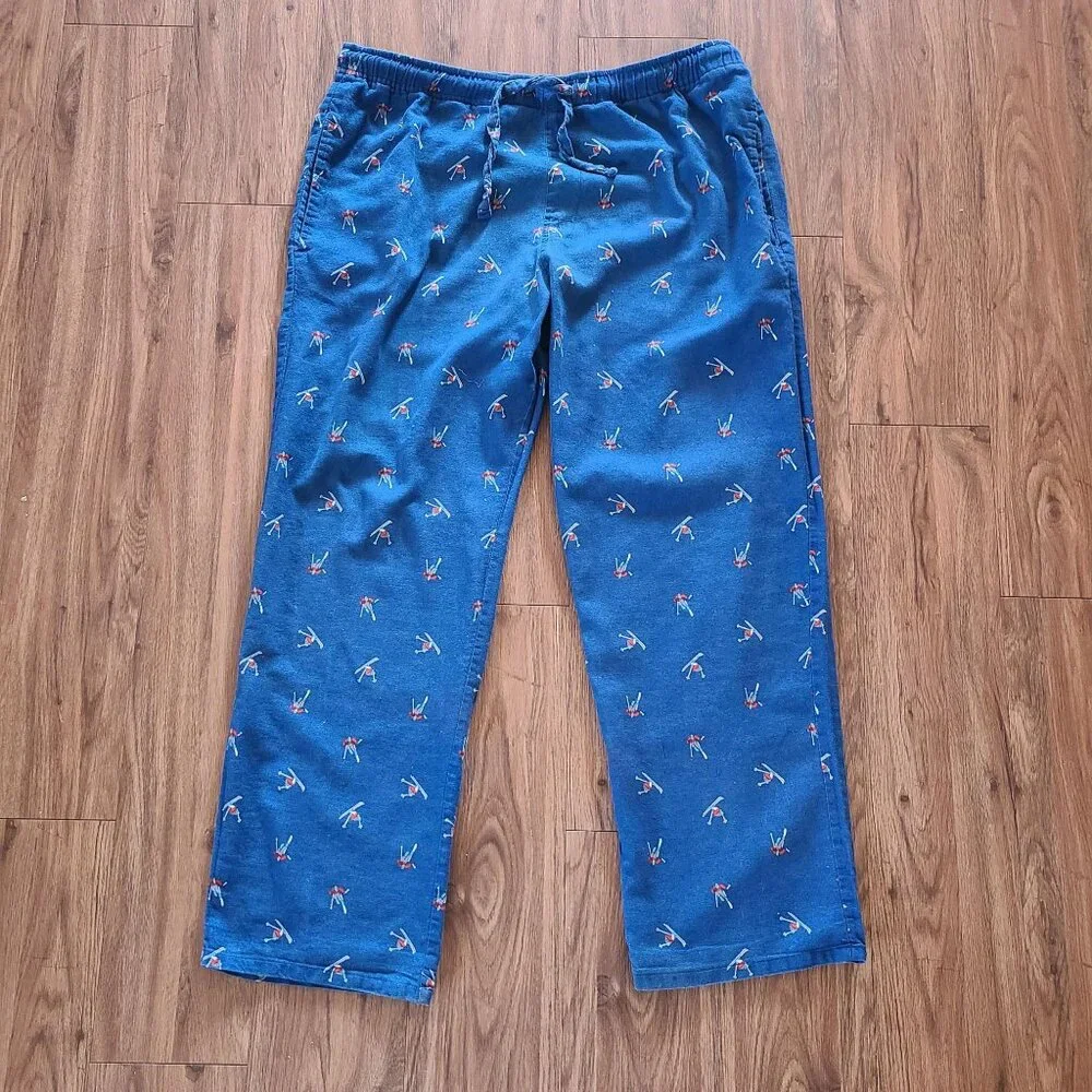 Old Navy Womens Sleep Pajamas Pants Blue Ski Print Size XL